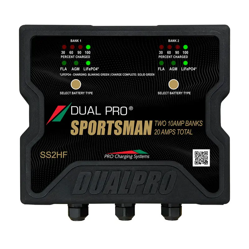 Dual Pro Sportsman Series Hf Battery Charter - 20 Amp - 2 Bank 1