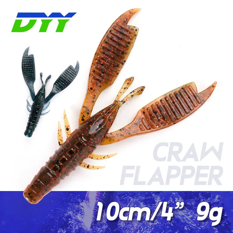 Dyy 6Pcs/Lot 10Cm 9G Soft Plastic Craw Flapper 1