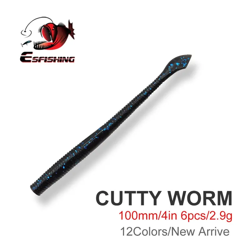 Esfishing Cutty Worm 100Mm/2.9G 10Pcs 1