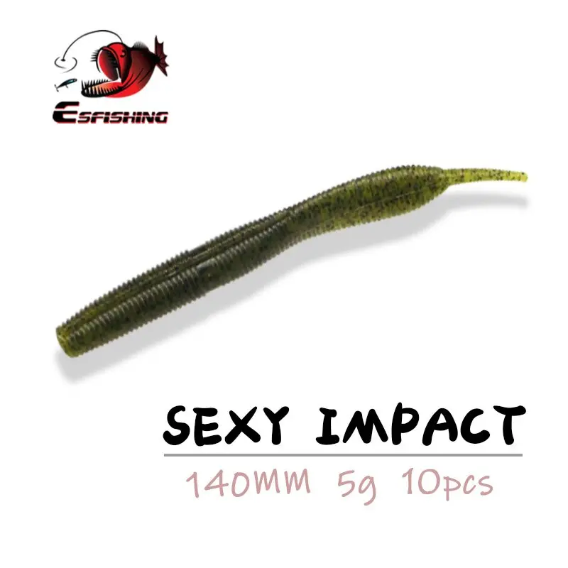 Esfishing Sexy Impact Soft Worm 140Mm/5G 10Pcs 1