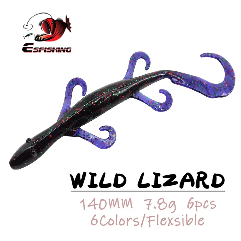 Esfishing Wild Lizard 6Pcs 140Mm Set 1