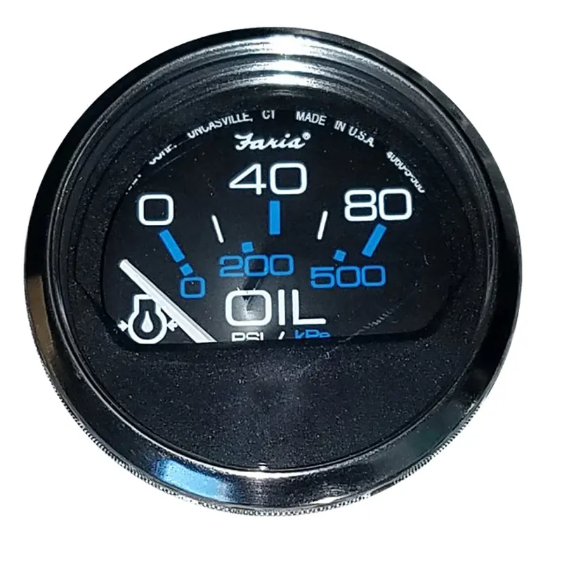 Faria Chesapeake Black 2" Oil Pressure Gauge (80 Psi) 1