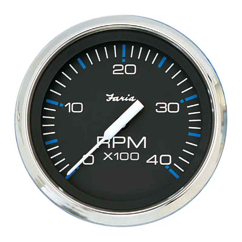 Faria Chesapeake Black 4" Tachometer - 4000 Rpm (Diesel) 1