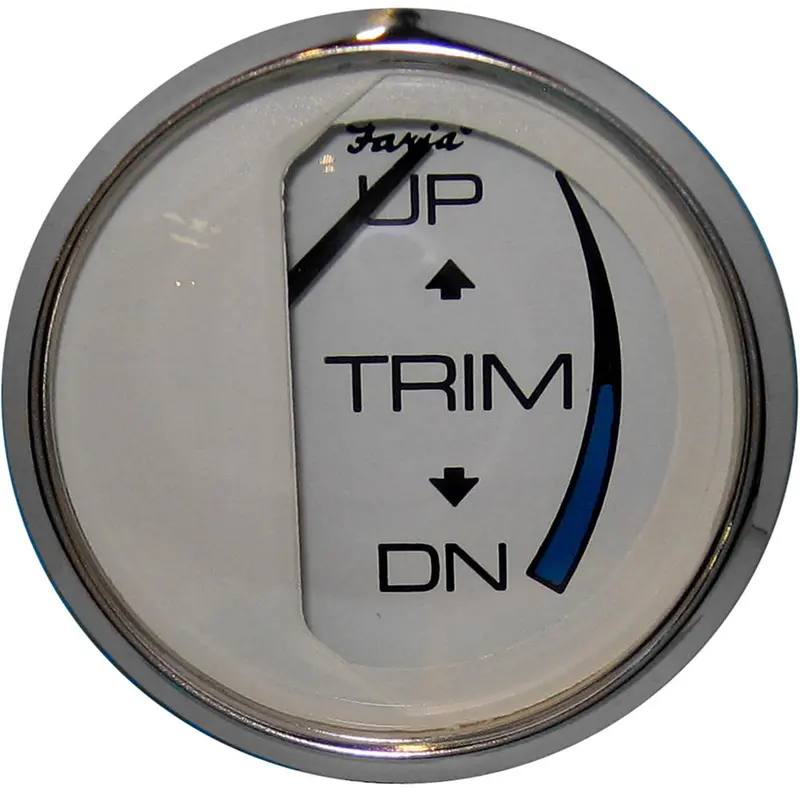 Faria Chesapeake White Ss 2" Trim Gauge (Mercury / Mariner / Mercruiser / Volvo Dp / Yamaha - 01 And Newer) 1