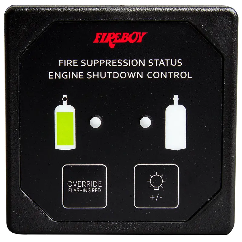 Fireboy-Xintex Deluxe Helm Display W/Membrane Switch, Remote Horn  Leds F/Engine Shutdown System - Black Bezel Display 1