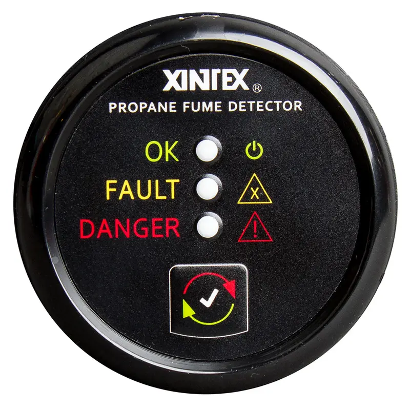 Fireboy-Xintex Propane Fume Detector W/Plastic Sensor - No Solenoid Valve - Black Bezel Display 1