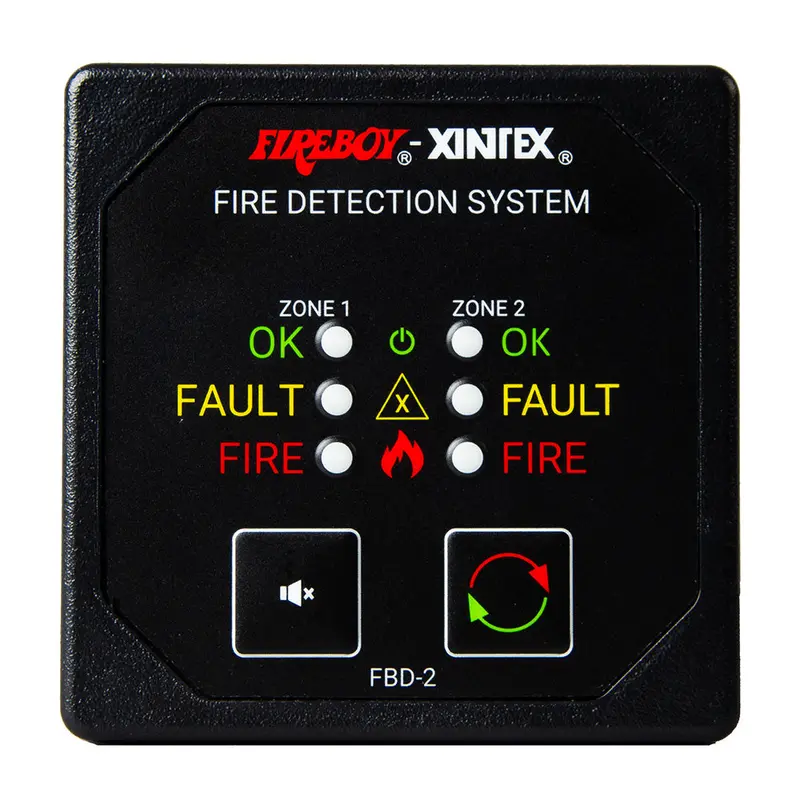 Fireboy-Xintex Two Zone Detection  Alarm Panel - 2-5/8" Display - 12/24V Dc 1