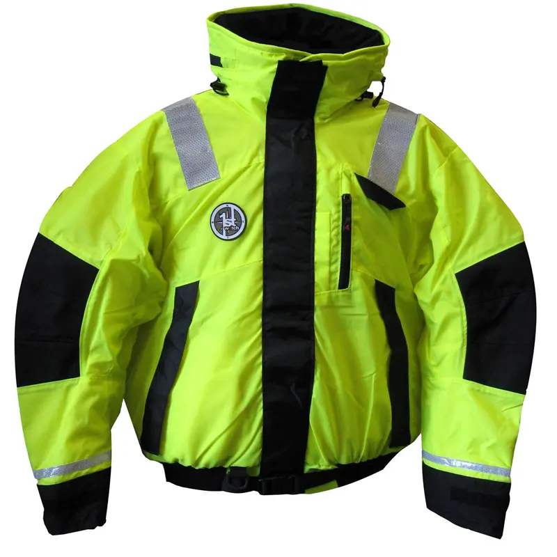 First Watch Ab-1100 Flotation Bomber Jacket - Hi-Vis Yellow/Black - Xl 1