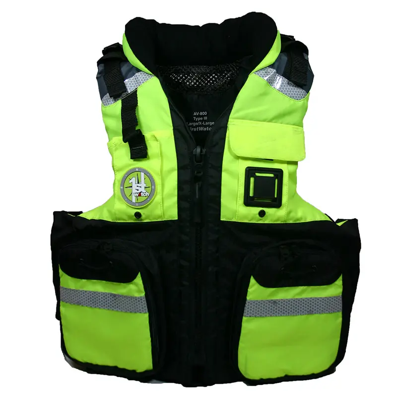First Watch Av-800 Four Pocket Flotation Vest - Hi-Vis Yellow - Small To Medium 1