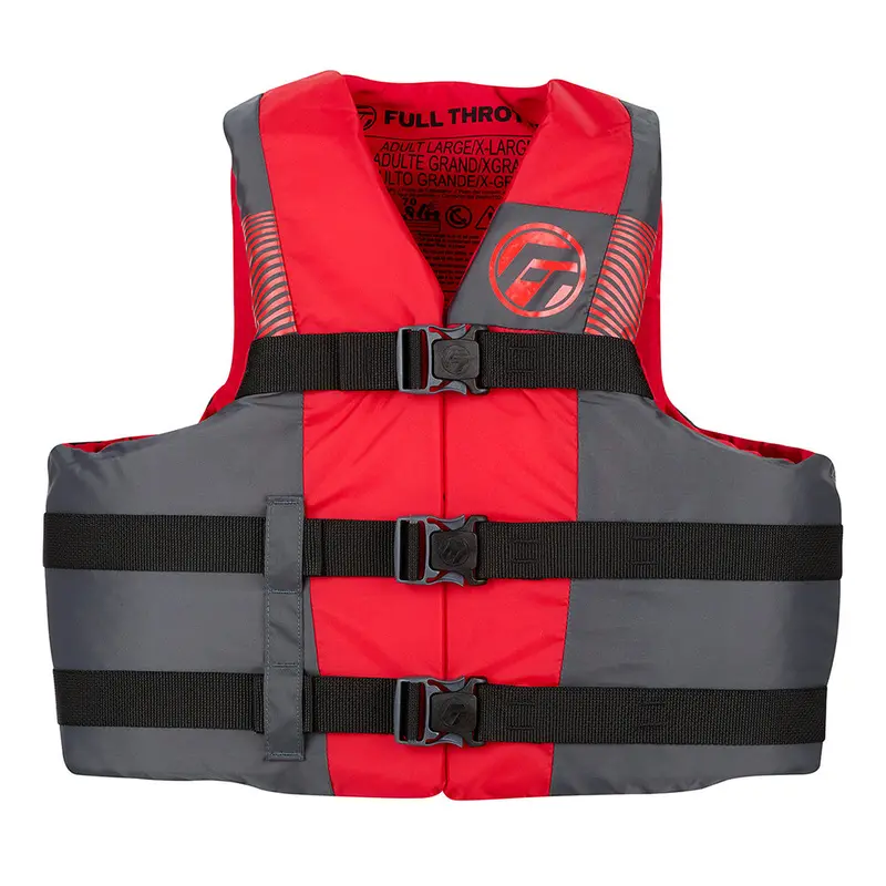 Full Throttle Adult Nylon Life Jacket - 4X/7X - Red/Black 1