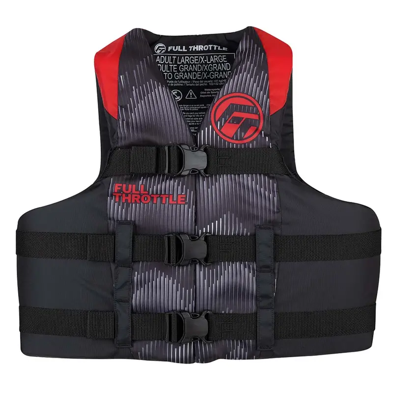 Full Throttle Adult Nylon Life Jacket - L/Xl - Red/Black 1