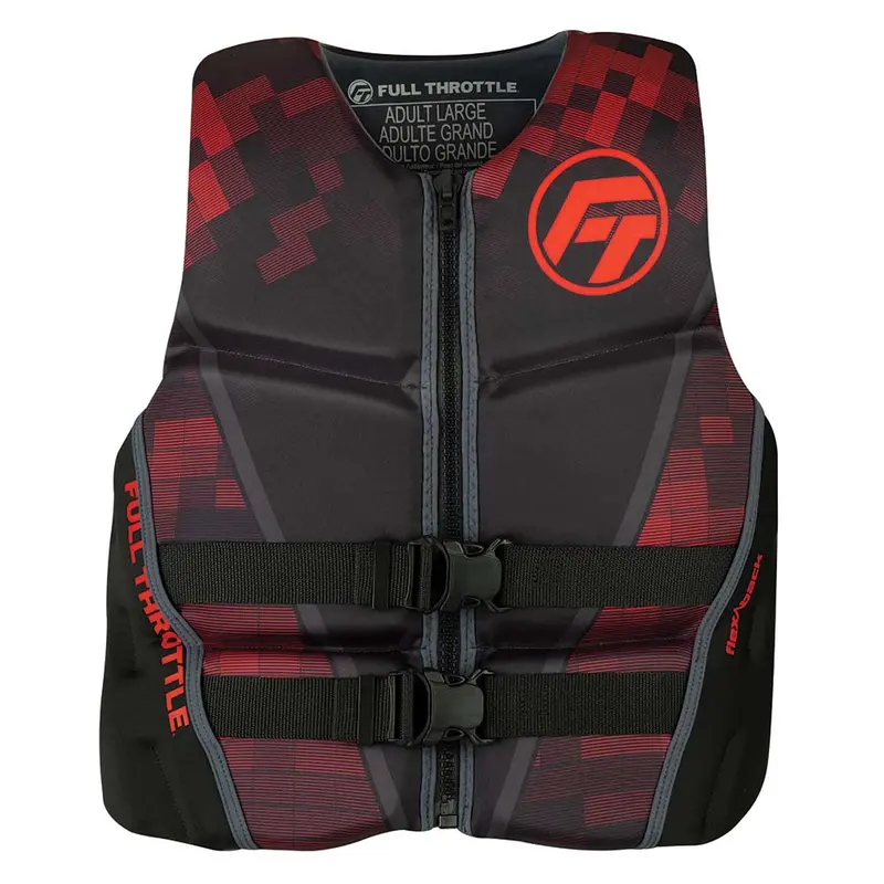 Full Throttle Mens Rapid-Dry Flex-Back Life Jacket - Xl - Black/Red 1