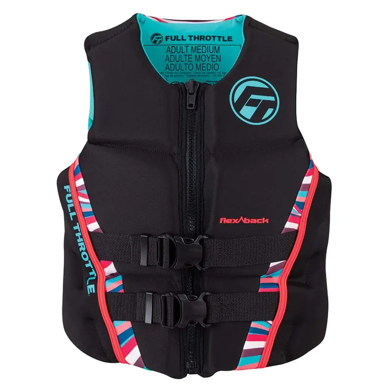 Full Throttle Womens Rapid-Dry Flex-Back Life Jacket - Womens S - Pink/Black 1