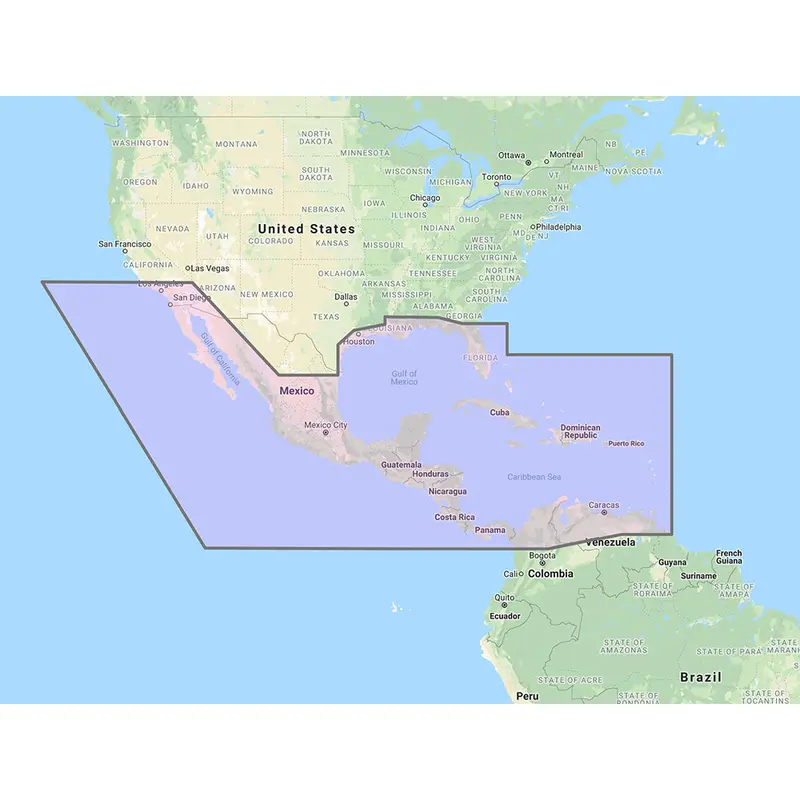 Furuno Central America, Caribbean  Part Of Mexico Vector Chart - 3D Data  Standard Resolution Satellite Photos - Unlock Code 1