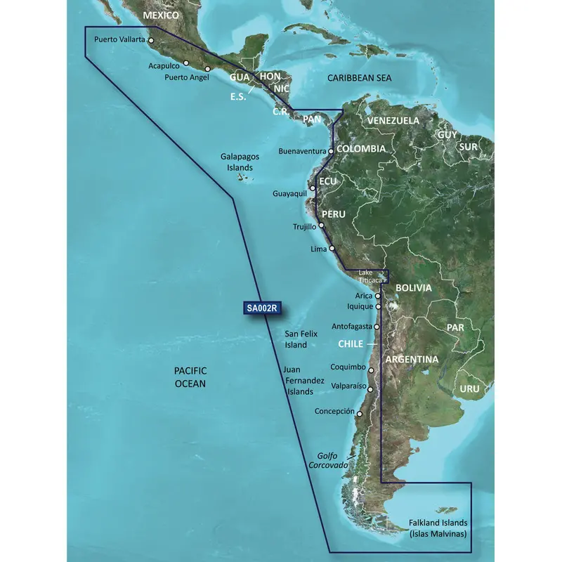 Garmin Bluechart G3 Hd - Hxsa002r - South America West Coast - Microsd/Sd 1