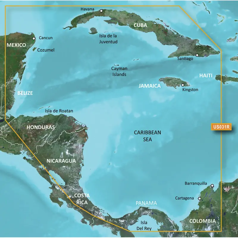 Garmin Bluechart G3 Vision Hd - Vus031r - Southwest Caribbean - Microsd/Sd 1