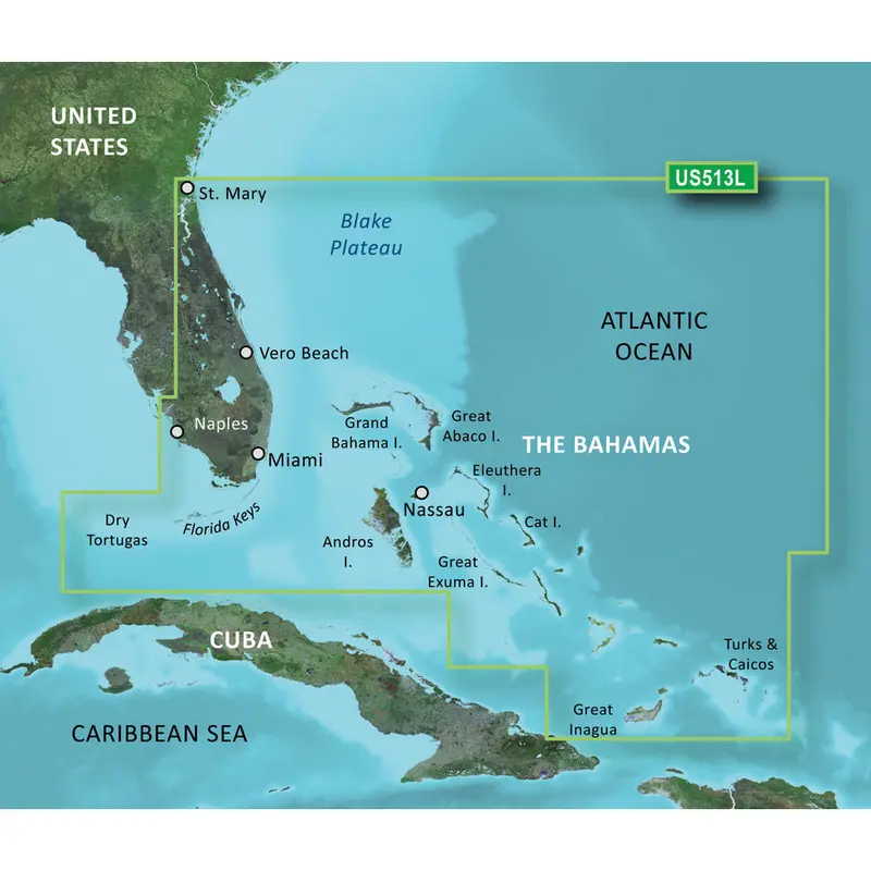 Garmin Bluechart G3 Vision Hd - Vus513l - Jacksonville - Bahamas - Microsd/Sd 1