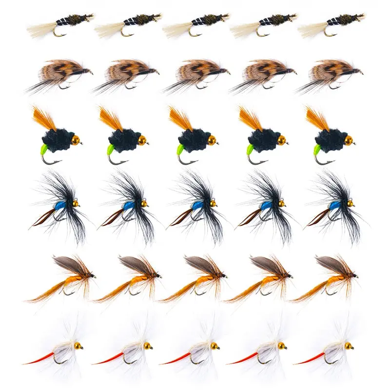 Goture 30Pcs/Lot Wet Dry Streamer Nymph Flies Kit 1
