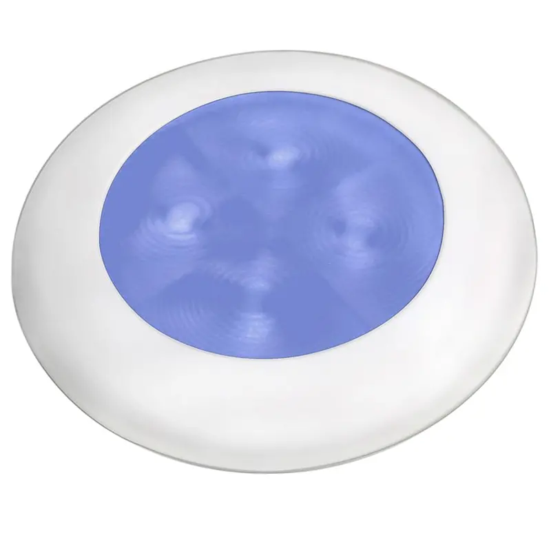 Hella Marine Blue Led Round Courtesy Lamp - White Bezel - 24V 1