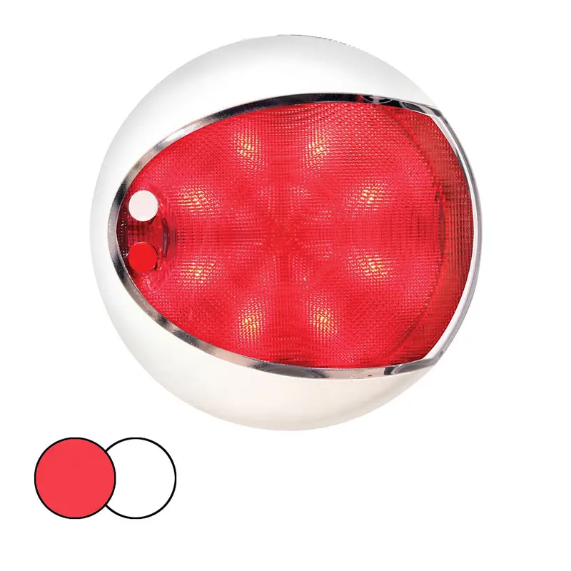 Hella Marine Euroled 130 Surface Mount Touch Lamp - Red/White Led - White Housing 1