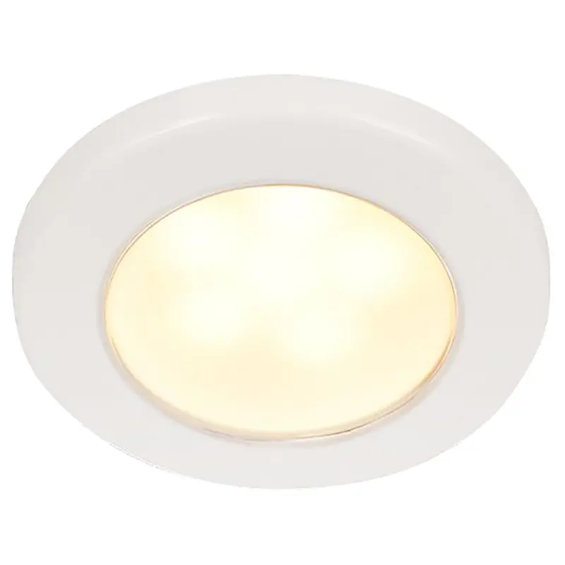 Hella Marine Euroled 75 3" Round Screw Mount Down Light - Warm White Led - White Plastic Rim - 12V 1