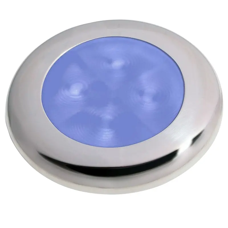 Hella Marine Polished Stainless Steel Rim Led Courtesy Lamp - Blue 1