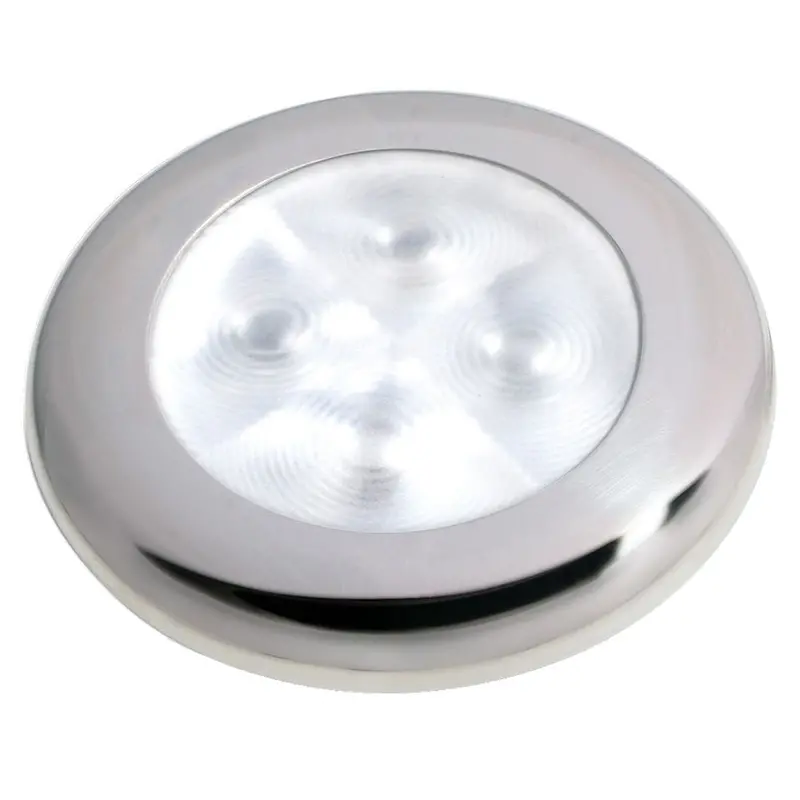 Hella Marine Slim Line Led 'Enhanced Brightness' Round Courtesy Lamp - White Led - Stainless Steel Bezel - 12V 1