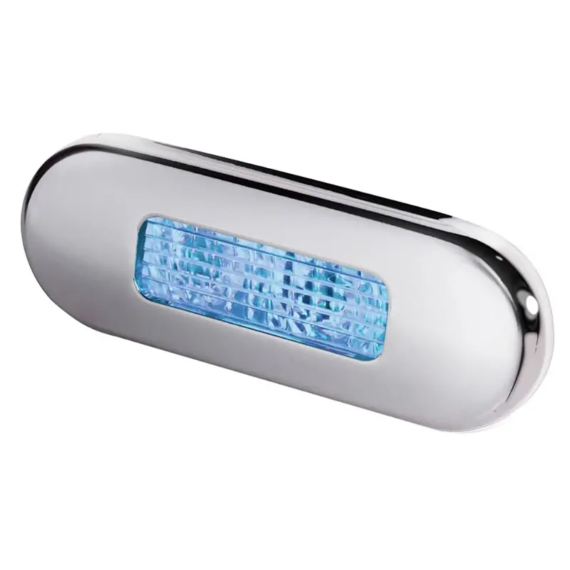 Hella Marine Surface Mount Oblong Led Courtesy Lamp - Blue Led - Stainless Steel Bezel 1