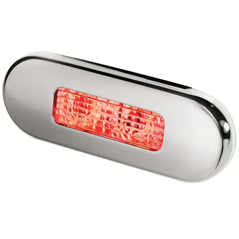 Hella Marine Surface Mount Oblong Led Courtesy Lamp - Red Led - Stainless Steel Bezel 1