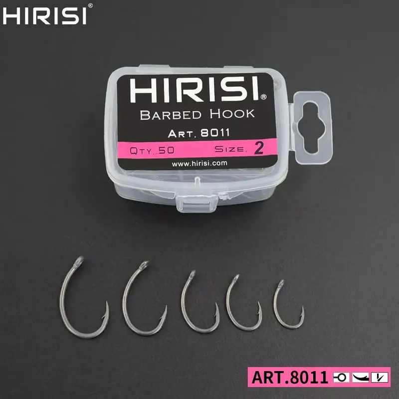 Hirisi 8011 50Pcs High Carbon 2# - 12# Hooks 1