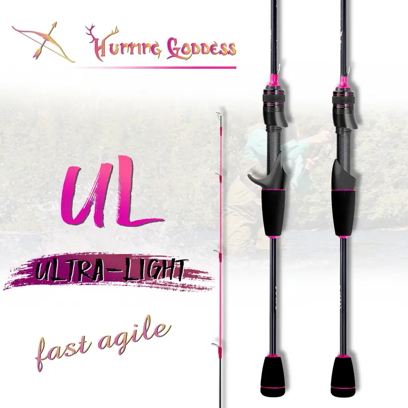 Hunting Goddess 1.35/1.5/1.68/1.8M Ul 2Pc Carbon Spinning/Casting Rod 1