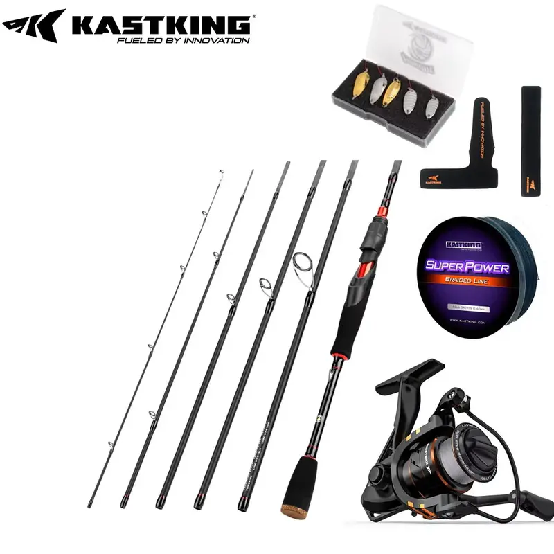 Kastking Brutus Spinning Rod Reel Rod Combo Set Includes 137M Braid 1.29M-2.58M 3-6Pc Ml M 1