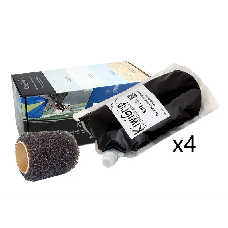 Kiwigrip 4 - 1 Liter Pouches - Black With 4" Roller 1