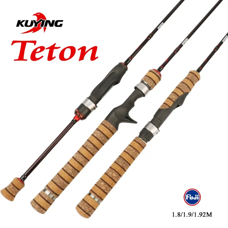 Kuying Teton Ultra-Light 1.8M/1.9M/1.92M 2Pc Medium Action Casting/Spinning Rod 1
