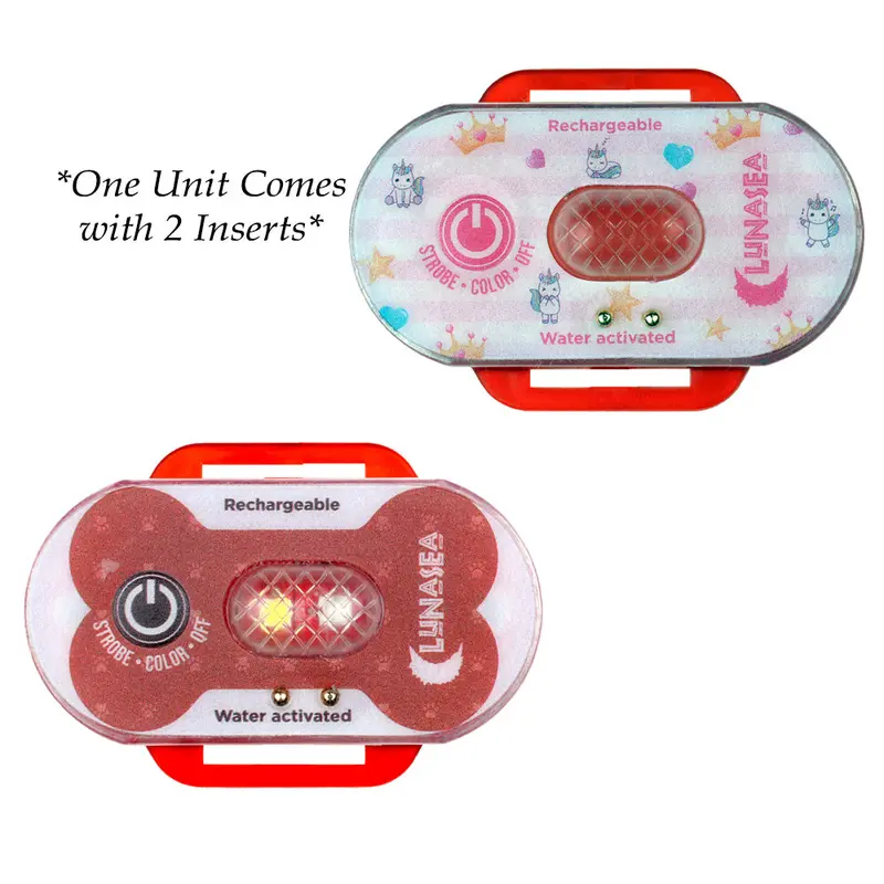 Lunasea Child/Pet Safety Water Activated Strobe Light - Red Case, Blue Attention Light 1