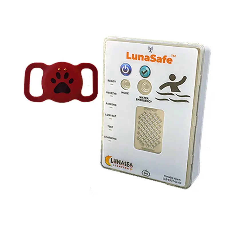 Lunasea Water Activated Pet Safety Rf Transmitter W/Rechargeable Alarm Receiver - Red 1