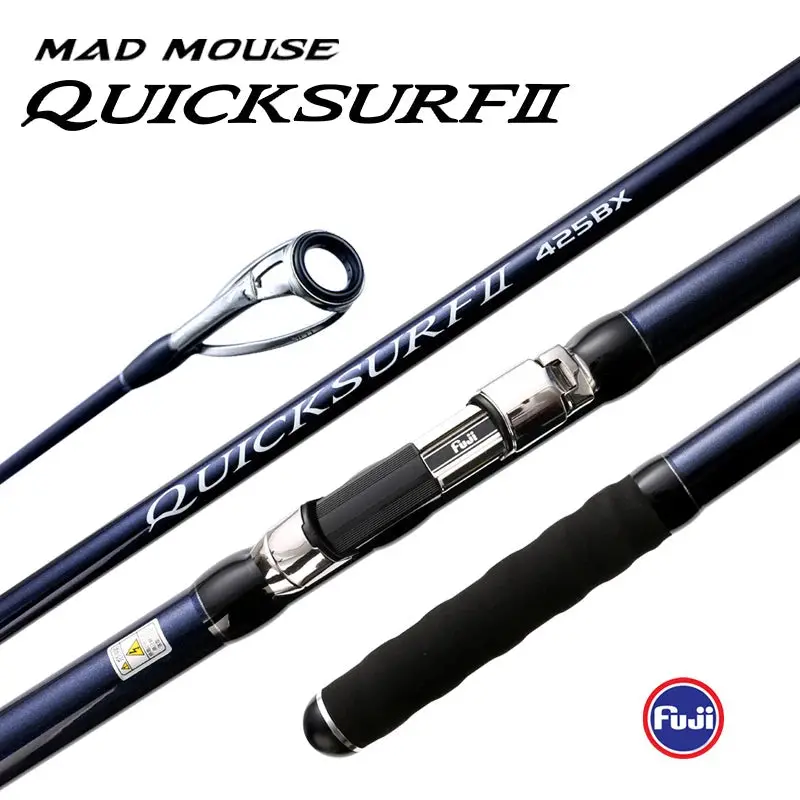 Madmouse Quick Surf Ii Spinning Rod 4.25M Bx 3Pc Spiral X Carbon 1