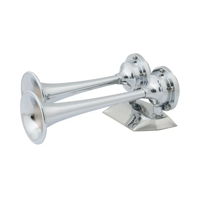 Marinco 12V Chrome Plated Dual Trumpet Mini Air Horn 1