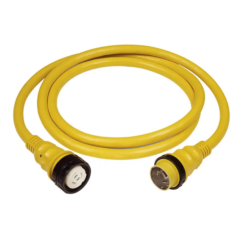 Marinco 50 Amp 125V Shore Power Cable - 75' - Yellow 1