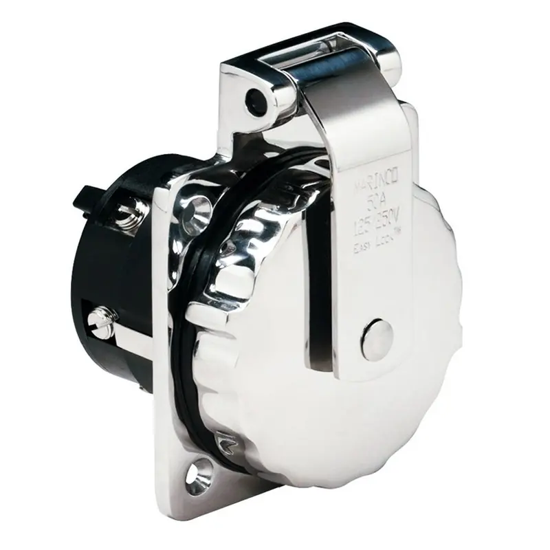 Marinco 6373El 50Amp 125/250V Stainless Steel Inlet W/O Rear Safety Enclosure 1