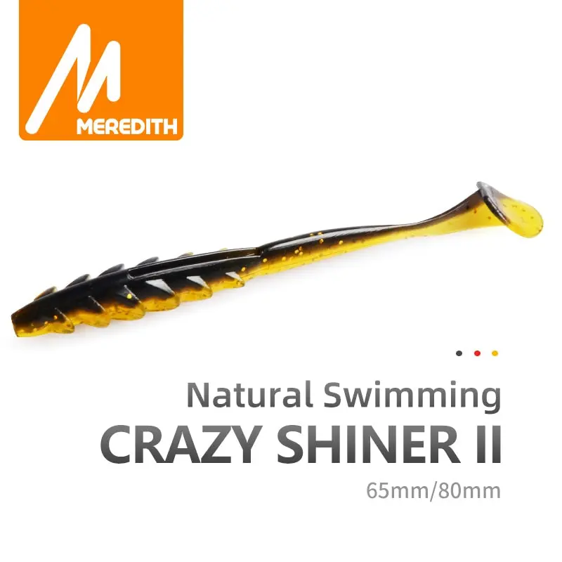 Meredith Crazy Shiner Ii Soft T-Tail Shad Lure 65Mm/80Mm 12/20Pcs 1
