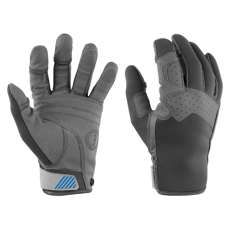 Mustang Traction Closed Finger Gloves - Grey/Blue - Medium 1