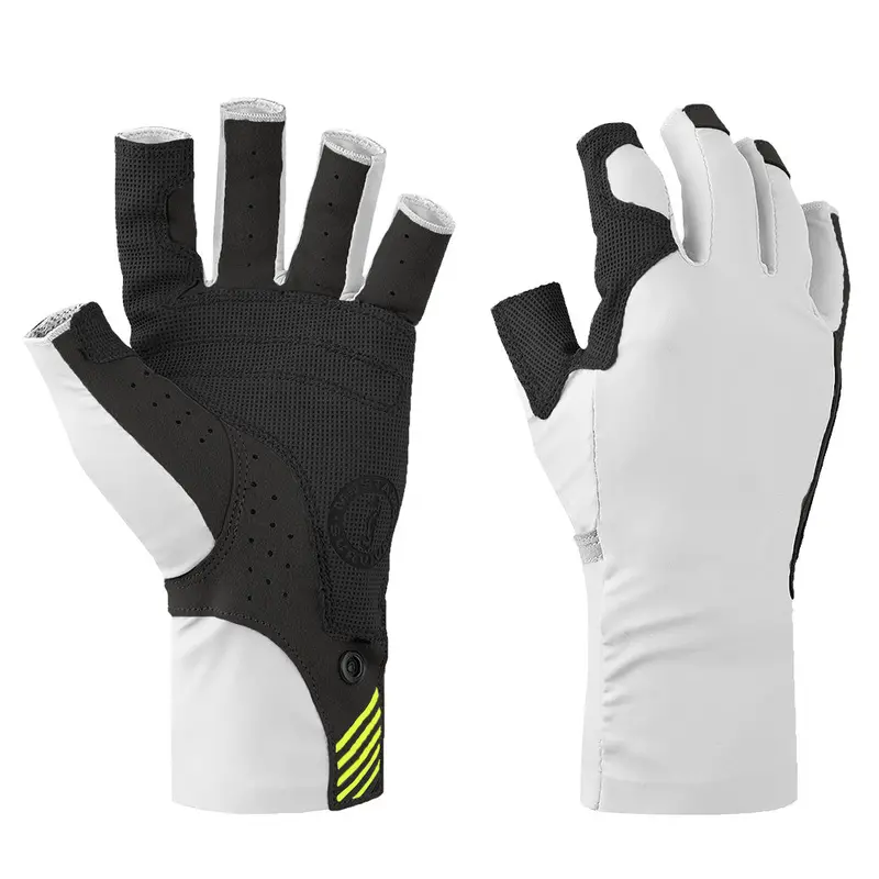 Mustang Traction Uv Open Finger Gloves - White  Black - Xl 1