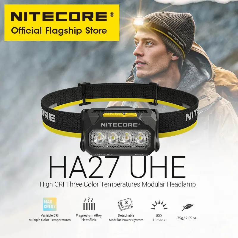 Nitecore Ha27 Uhe Modular Aaa Headlamp 800Lm 1
