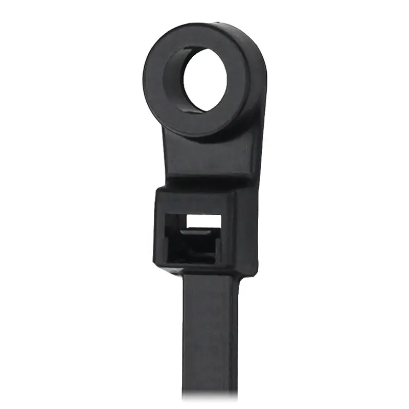 Pacer 15" Cable Tie W/Mounting Ring - Black - 50Lb Tensile Strength - 4" Bundle Diameter - 100 Piece Bag 1