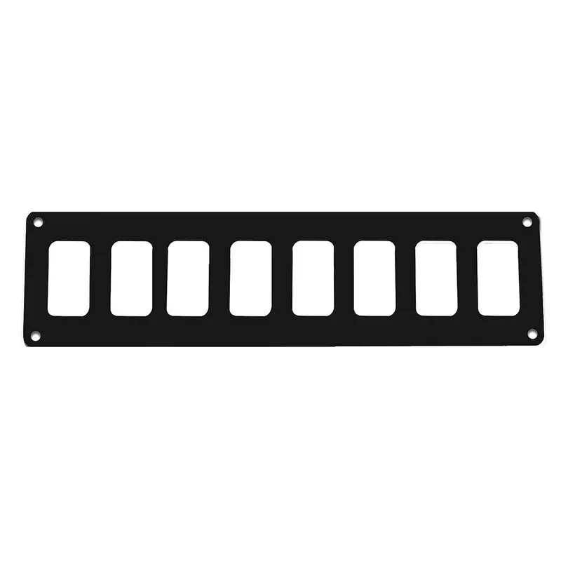 Pacer Switch Panel - 8 Switch  1 Row - 12.5" X 2.75" - Black Powder Coated Aluminum 1