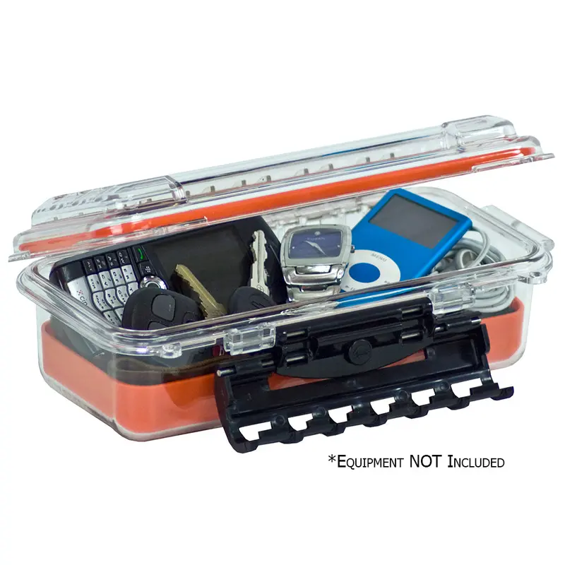 Plano Waterproof Polycarbonate Storage Box - 3500 Size - Orange/Clear 1