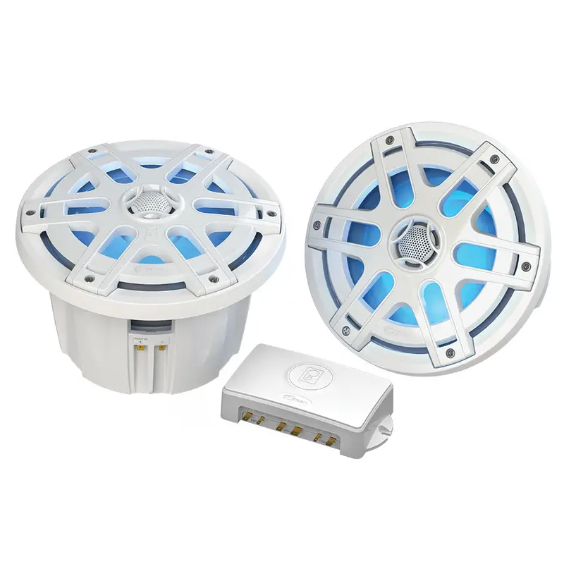 Poly-Planar Ma-Oc8 8" 500 Watt Waterproof Blue Led Speaker - White 1