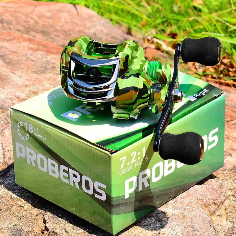 Proberos Camo Baitcasting Reel 18+1Bb 10Kg Max Drag 7.2:1 Ratio 1