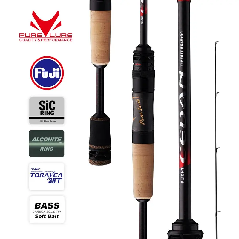 Purelure Flight Cedan Baitcasting Trout/Perch Rod 2-5Pc 1.75M/1.85M/1.9M/2.08M 1